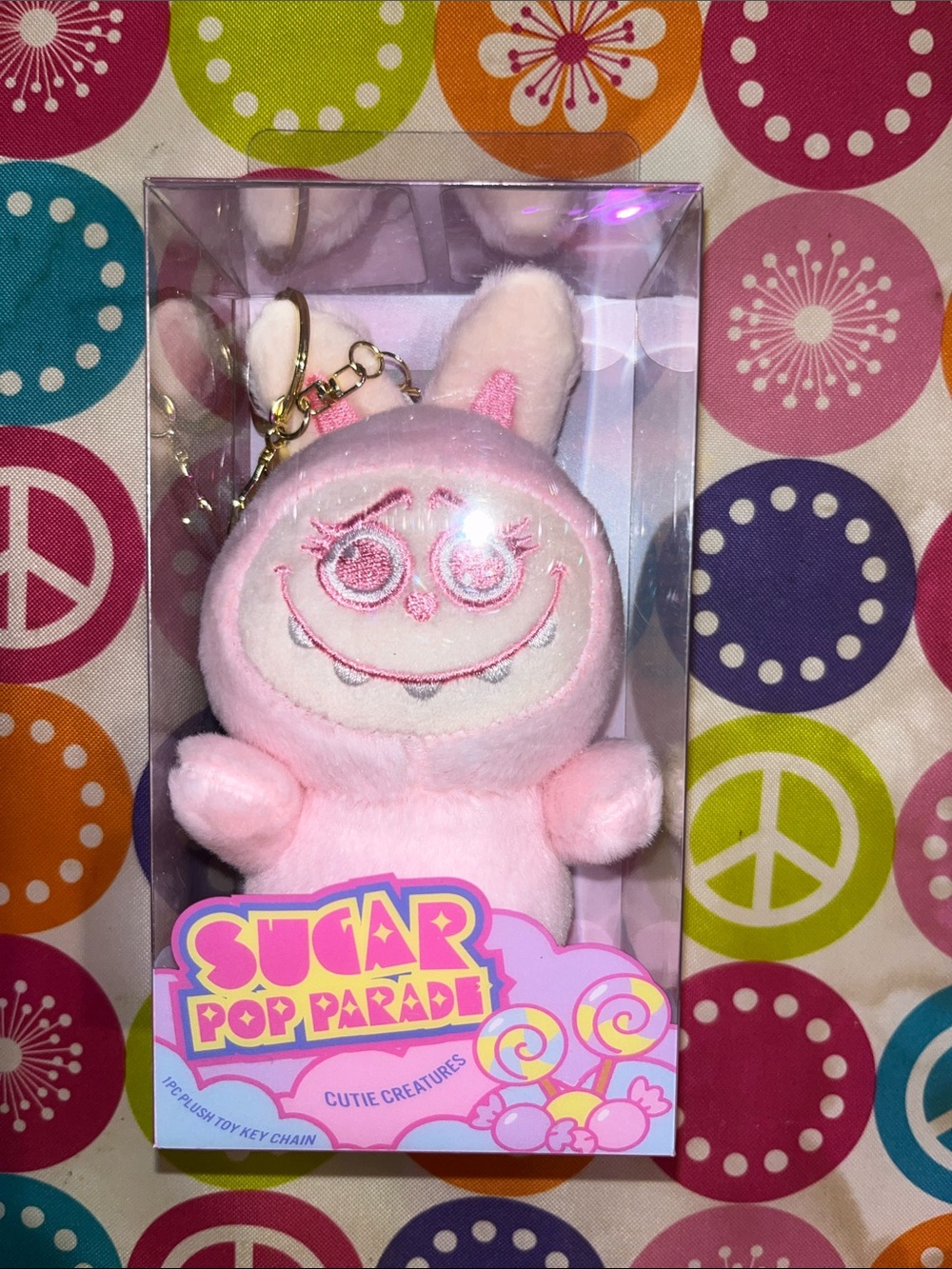 Pink Bunny Plush Keychain - Cutie Creatures